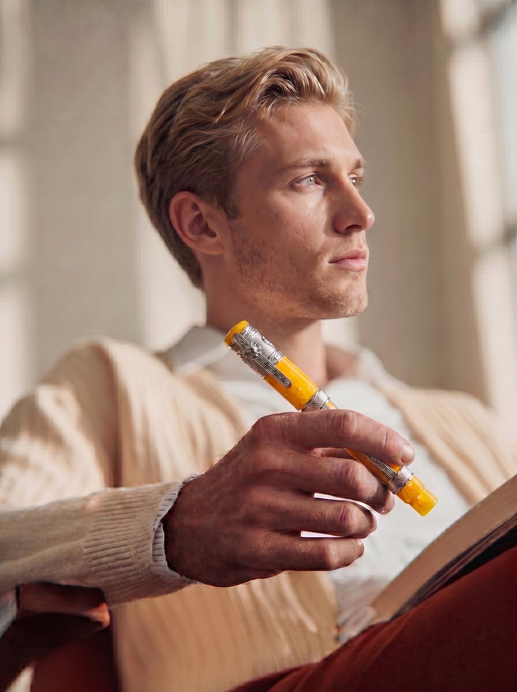 Ancora Mediterranean Sun Yellow Rollerball Pen
