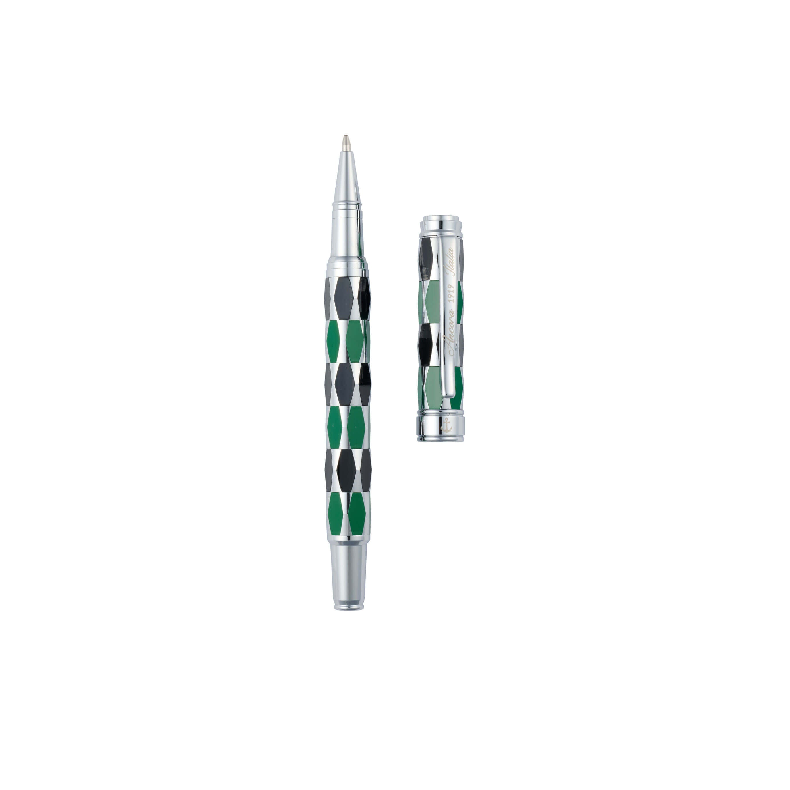Ancora Masquerade Green With Cap Limited Edition Pen of 88 Enamel Luxury Rollerball