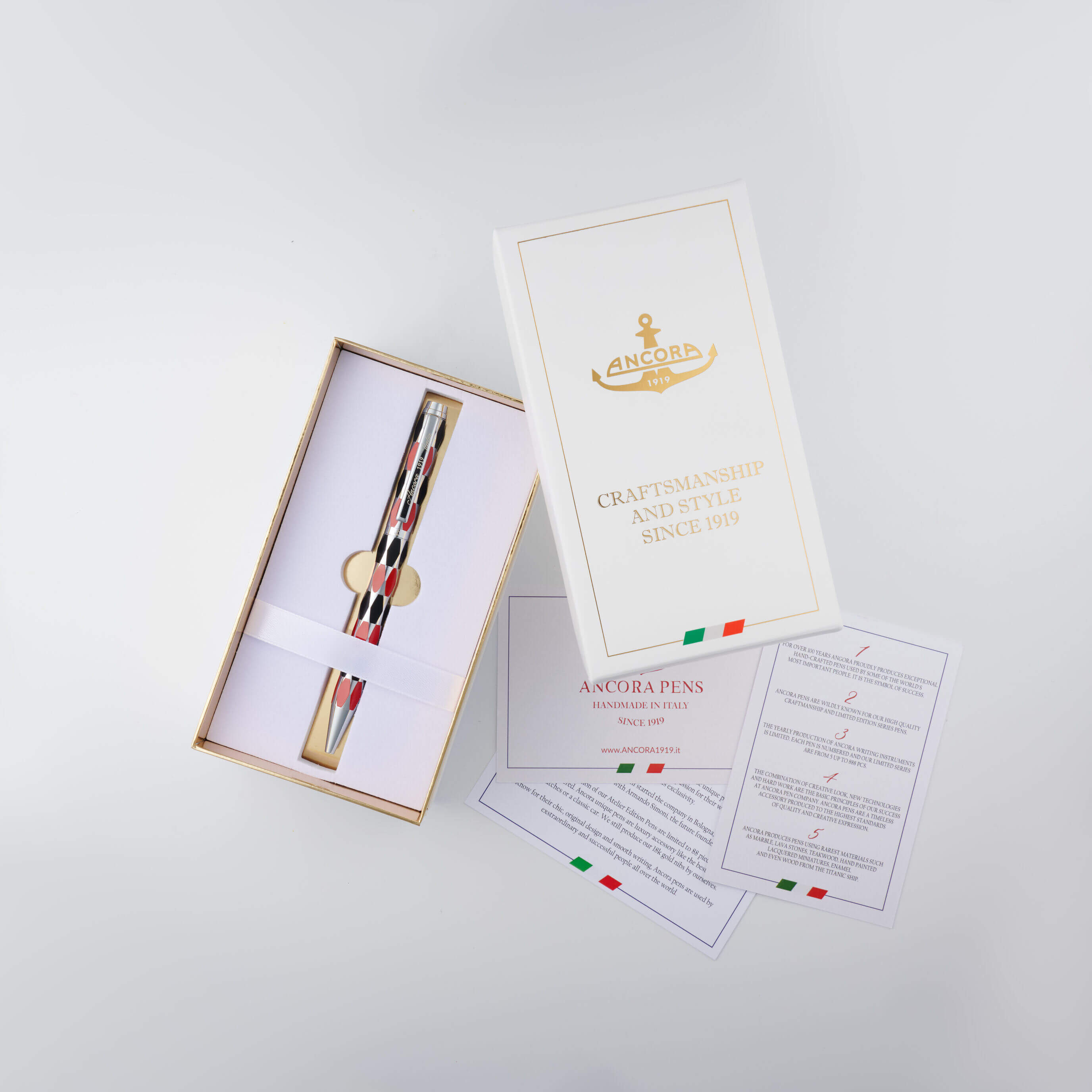 Ancora Masquerade Red Limited Edition Pen of 88 Enamel Luxury Rollerball